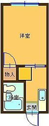 コーポシャレード 1Kの間取図画像
