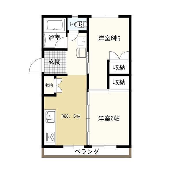 西町コーポ 102｜鳥取県米子市西町(賃貸マンション2DK・1階・41.80㎡)の写真 その2