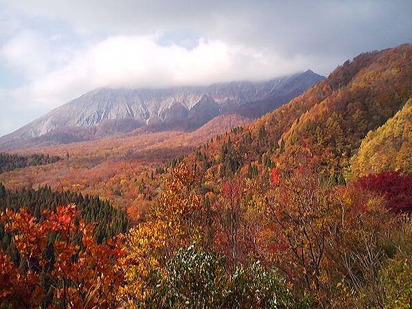Beautiful mountainous landscape with colorful sky