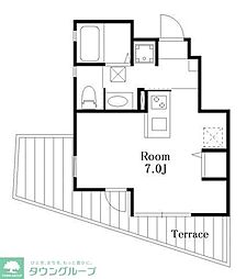 東武野田線 高柳駅 徒歩7分の賃貸アパート 1階ワンルームの間取り