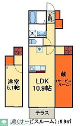 ハイツ天王台 1LDKの間取図画像
