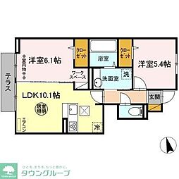 ジュモンターニュ 2LDKの間取図画像