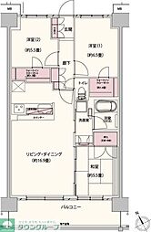 クレストフォルム柏サウスウイング 3LDKの間取図画像