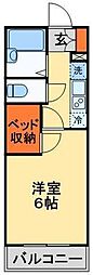 レオパレスエムズ柏 1Kの間取図画像