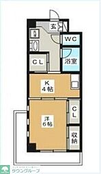 K-1HILL 1Kの間取図画像