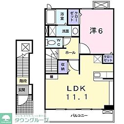 シエル 1LDKの間取図画像