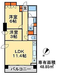 パークアクシス西船橋本郷町 2LDKの間取図画像