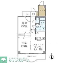 西船橋スクエアガーデン 2DKの間取図画像