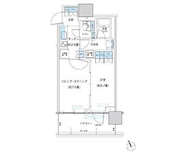 パークシティ柏の葉キャンパスザ・ゲートタワーウエスト 1DKの間取図画像