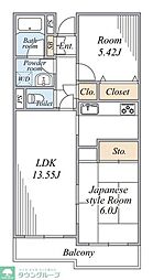 ガレット松戸元山 2LDKの間取図画像