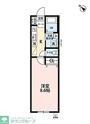 セナリオフォルム北小金 1Kの間取図画像