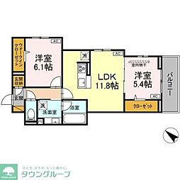 レジデンスヒルトップX XI 2LDKの間取図画像