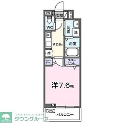 柏市つくしが丘5丁目アパート 1Kの間取図画像