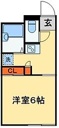 レオパレス北初富 1Kの間取図画像