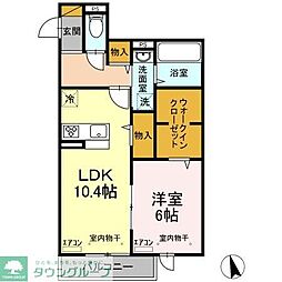 ジェンテーレ 1LDKの間取図画像