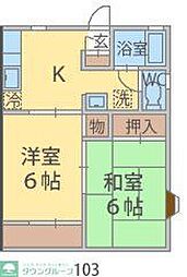 グリーンハイツ布施 2Kの間取図画像