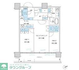 パークシティ柏の葉キャンパスザ・ゲートタワーウエスト 2LDKの間取図画像
