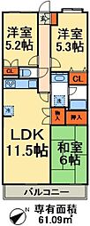 プライムガーデン 3LDKの間取図画像