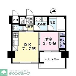 レジデンシャルスター柏 1DKの間取図画像