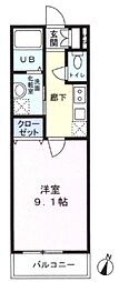 サラブレッド1 1Kの間取図画像