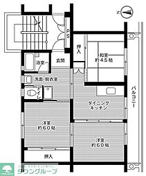 ビレッジハウス成田2 3DKの間取図画像