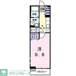 コリーナアーリエス1 1Kの間取図画像