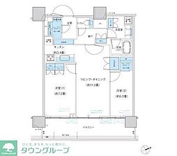 パークシティ柏の葉キャンパスザ・ゲートタワーウエスト 2LDKの間取図画像