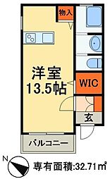 ヒルトップテラス ワンルームの間取図画像