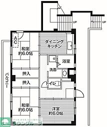 ビレッジハウス串崎2号棟 3DKの間取図画像