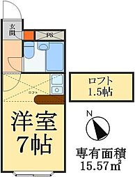 ベルピア常盤平11-5 ワンルームの間取図画像
