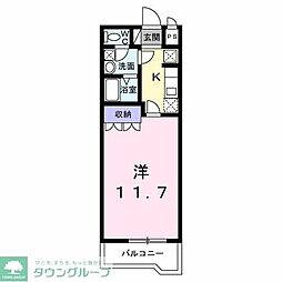 CARROT1 1Kの間取図画像