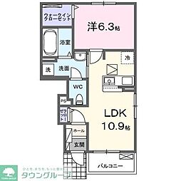 鹿黒アパート D 1LDKの間取図画像