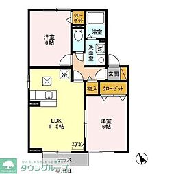 アミューズA 2LDKの間取図画像