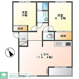 シャトーメゾンA 2LDKの間取図画像