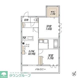 フィオーレ・ディ・バンブー 2LDKの間取図画像