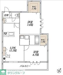 フィオーレ・ディ・バンブー 2LDKの間取図画像