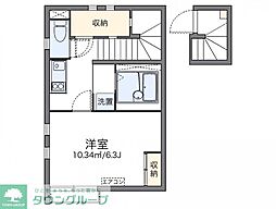 レオネクストかのんB 1Kの間取図画像