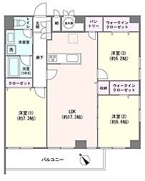 フジタ北浦和マンション 3LDKの間取図画像