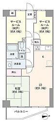 サンライフ並木 1SLDKの間取図画像