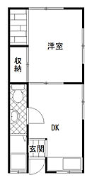 OHBEハウス 1DKの間取図画像