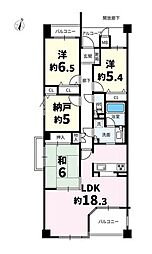 グランステイツ六甲・桜通 3SLDKの間取図画像