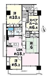 グランデュール鴨川ナイアス1番館 3SLDKの間取図画像