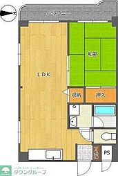 エスポアール市ヶ尾 1LDKの間取図画像