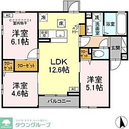クレリア 3LDKの間取図画像