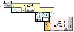 コンフォート新治 1Kの間取図画像