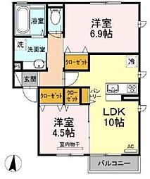 センチュリーハイム桂台 2LDKの間取図画像