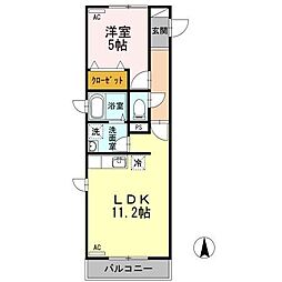 サンテラス市ヶ尾 1LDKの間取図画像