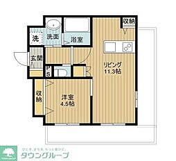 メルベーユ 都筑 1LDKの間取図画像