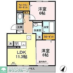 レグルスC 2LDKの間取図画像