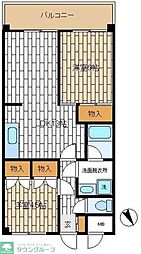 森ビル 3DKの間取図画像
